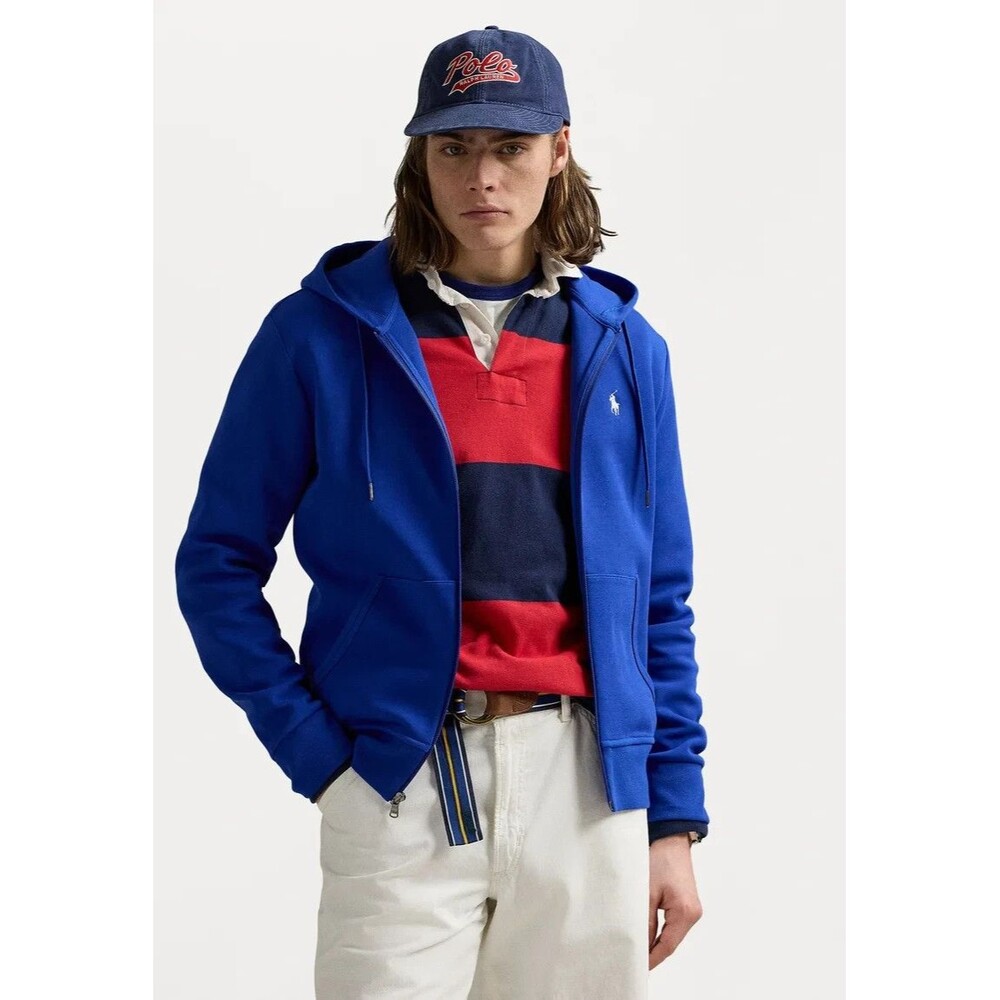 Polo Ralph Lauren Men's Double-Knit Full-Zip Hoodie Royal Blue XL